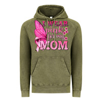 Vintage Olive I Wear Pink For My Mom with Butterfly Vintage Hoodie - texasbilliewilder
