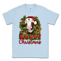 Dusty Blue Mooey christmas Classic Tee - Artiststas