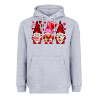 Heather Grey valentines day gnomies with heart balloon Heavyweight Hoodie - NancyCooperArtShop