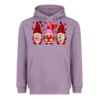 Lavender valentines day gnomies with heart balloon Heavyweight Hoodie - NancyCooperArtShop