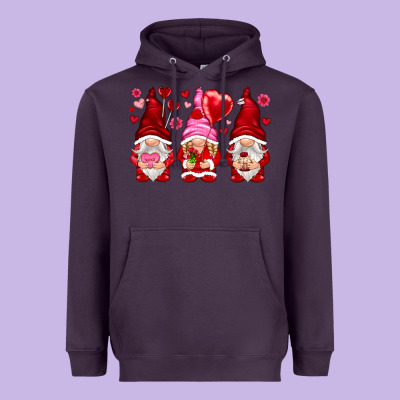 Valentines Day Gnomies With Heart Balloon Heavyweight Hoodie Designed By Nancycooperartshop