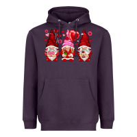 Plum valentines day gnomies with heart balloon Heavyweight Hoodie - NancyCooperArtShop