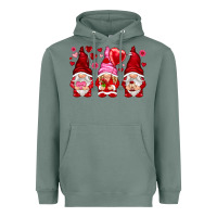 Sage valentines day gnomies with heart balloon Heavyweight Hoodie - NancyCooperArtShop
