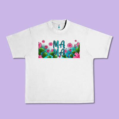 Cactus And Flowers Mama Libbey Glass Urban Heavy Tee Designed By Hra Design Shop
