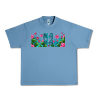 Pebble Blue cactus and flowers mama libbey glass Urban Heavy Tee - HRA Design Shop
