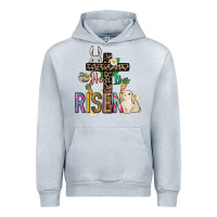 Heather Grey He is risen Easter Urban Hoodie - NancyCooperArtShop