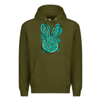 Army Green gemstone rabbit Premium Hoodie - Artiststas