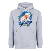 Heather Grey believe winter christmas santa claus Heavyweight Hoodie - MaliasSmallBusiness