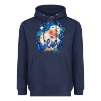 Navy believe winter christmas santa claus Heavyweight Hoodie - MaliasSmallBusiness