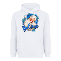 White believe winter christmas santa claus Heavyweight Hoodie - MaliasSmallBusiness
