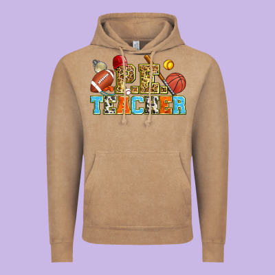 P.e. Teacher Vintage Hoodie Designed By Zillion Design Studio