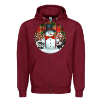 Burgundy western snowman christmas ornament Zipper Hoodie - Jasminsmagicworld