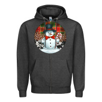 Charcoal Heather western snowman christmas ornament Zipper Hoodie - Jasminsmagicworld