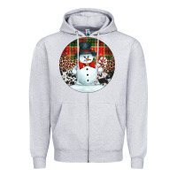 Heather Grey western snowman christmas ornament Zipper Hoodie - Jasminsmagicworld