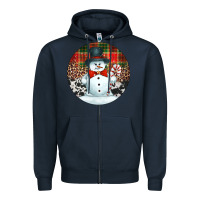 Navy western snowman christmas ornament Zipper Hoodie - Jasminsmagicworld