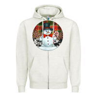 Oatmeal Heather western snowman christmas ornament Zipper Hoodie - Jasminsmagicworld