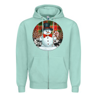 Seafoam western snowman christmas ornament Zipper Hoodie - Jasminsmagicworld