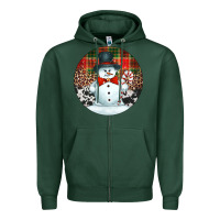 Sports Green western snowman christmas ornament Zipper Hoodie - Jasminsmagicworld