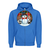 Western Snowman Christmas Ornament Zipper Hoodie | Teevron