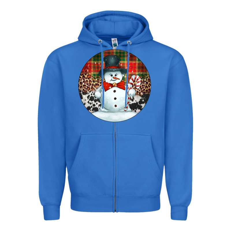 Western Snowman Christmas Ornament Zipper Hoodie by Jasminsmagicworld | Teevron