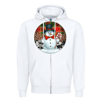 White western snowman christmas ornament Zipper Hoodie - Jasminsmagicworld