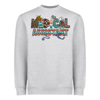 Heather Grey medical asistant Heavyweight Sweatshirt - CowhideDigitalArt