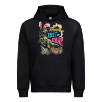 Black Happy Easter Day T-rex Urban Hoodie - NancyCooperArtShop