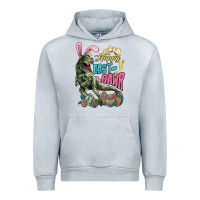 Heather Grey Happy Easter Day T-rex Urban Hoodie - NancyCooperArtShop