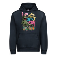 Navy Happy Easter Day T-rex Urban Hoodie - NancyCooperArtShop