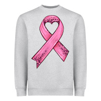 Heather Grey pink ribbon Heavyweight Sweatshirt - HRA Design Shop