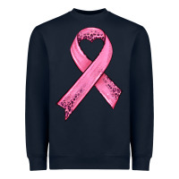 Navy pink ribbon Heavyweight Sweatshirt - HRA Design Shop