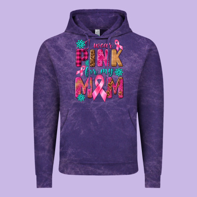 I Wear Pink For My Mom With Butterfly Vintage Hoodie Designed By Texasbilliewilder