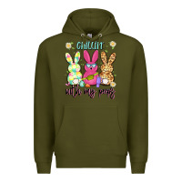 Army Green chillin' with my peeps Premium Hoodie - Artiststas