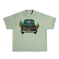 Oil Green soldier truck Urban Heavy Tee - CowhideDigitalArt