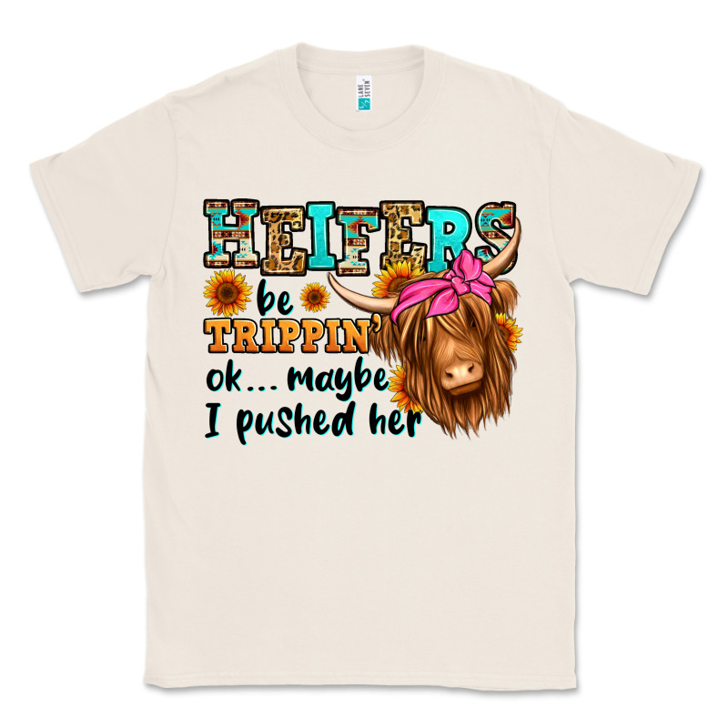 Heifers Be Trippin Ok Maybe I Pushed Her Long Hair Classic Tee by Jasminsmagicworld | Teevron