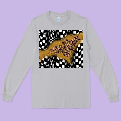 Racing Glitter Leopard Long Sleeve Tee Designed By Jahusdesignshop
