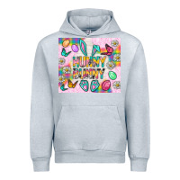 Heather Grey Hunny Bunny and egg Easter Urban Hoodie - NancyCooperArtShop
