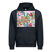 Navy Hunny Bunny and egg Easter Urban Hoodie - NancyCooperArtShop