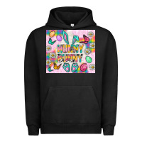 Pigment Black Hunny Bunny and egg Easter Urban Hoodie - NancyCooperArtShop