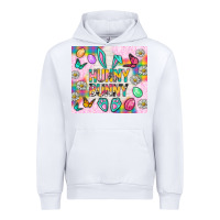 White Hunny Bunny and egg Easter Urban Hoodie - NancyCooperArtShop