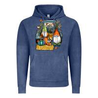 Vintage Denim farm truck autumn gnomes Vintage Hoodie - RanaPortraitStore