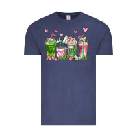 Vintage Denim botanic coffee cups Vintage Tee - AdoDesignShop