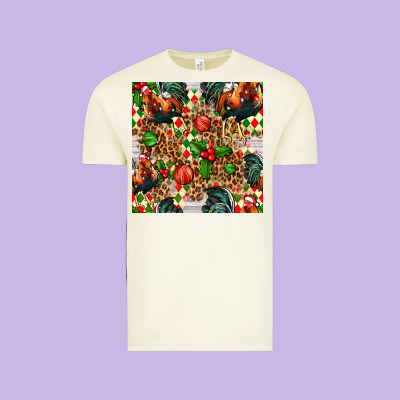 Christmas Leopard Chicken Vintage Tee Designed By Fadigitalartstudio