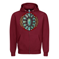 Burgundy turquoise gemstone christmas ornament Zipper Hoodie - Jasminsmagicworld