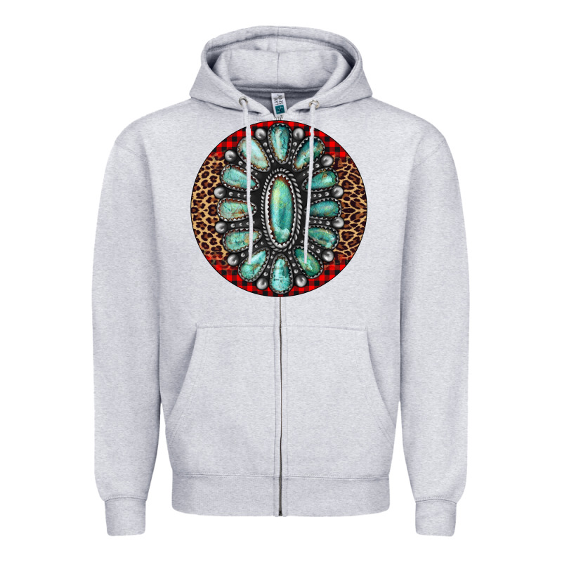Turquoise Gemstone Christmas Ornament Zipper Hoodie by Jasminsmagicworld | Teevron