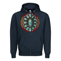 Navy turquoise gemstone christmas ornament Zipper Hoodie - Jasminsmagicworld
