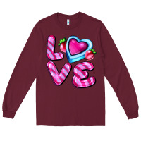 Burgundy love with strawberry candy Long Sleeve Tee - AdoDesignShop