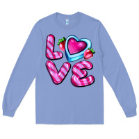 Colony Blue love with strawberry candy Long Sleeve Tee - AdoDesignShop