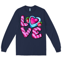 Navy love with strawberry candy Long Sleeve Tee - AdoDesignShop