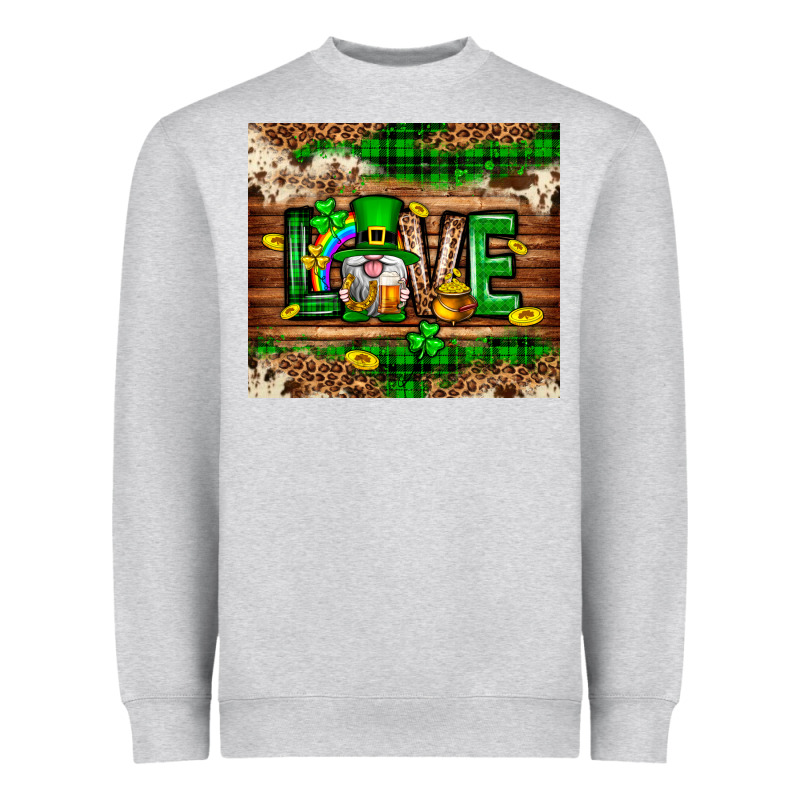 St. Patrick's Day Love Gnome Tumbler Heavyweight Sweatshirt by Neo Western | Teevron